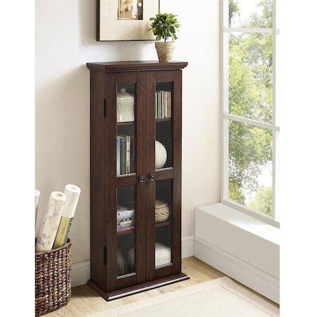 Walker Edison Furniture Walker Edison DT41TB 41 in. Wood Media Storage Tower Cabinet - Brown DT41TB
